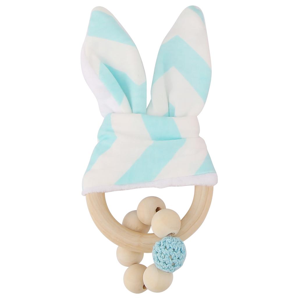Wooden Handmade Colorful Beads with Rabbit Ear \'s Shape Hanging Decor for Baby