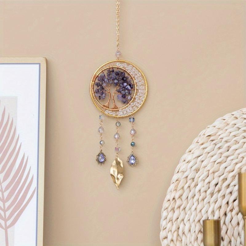 Tree of Life Dream Catchers for Car with Crystal, Gemstone Suncatcher Hanging Is Personalized Home Decor/room Decor