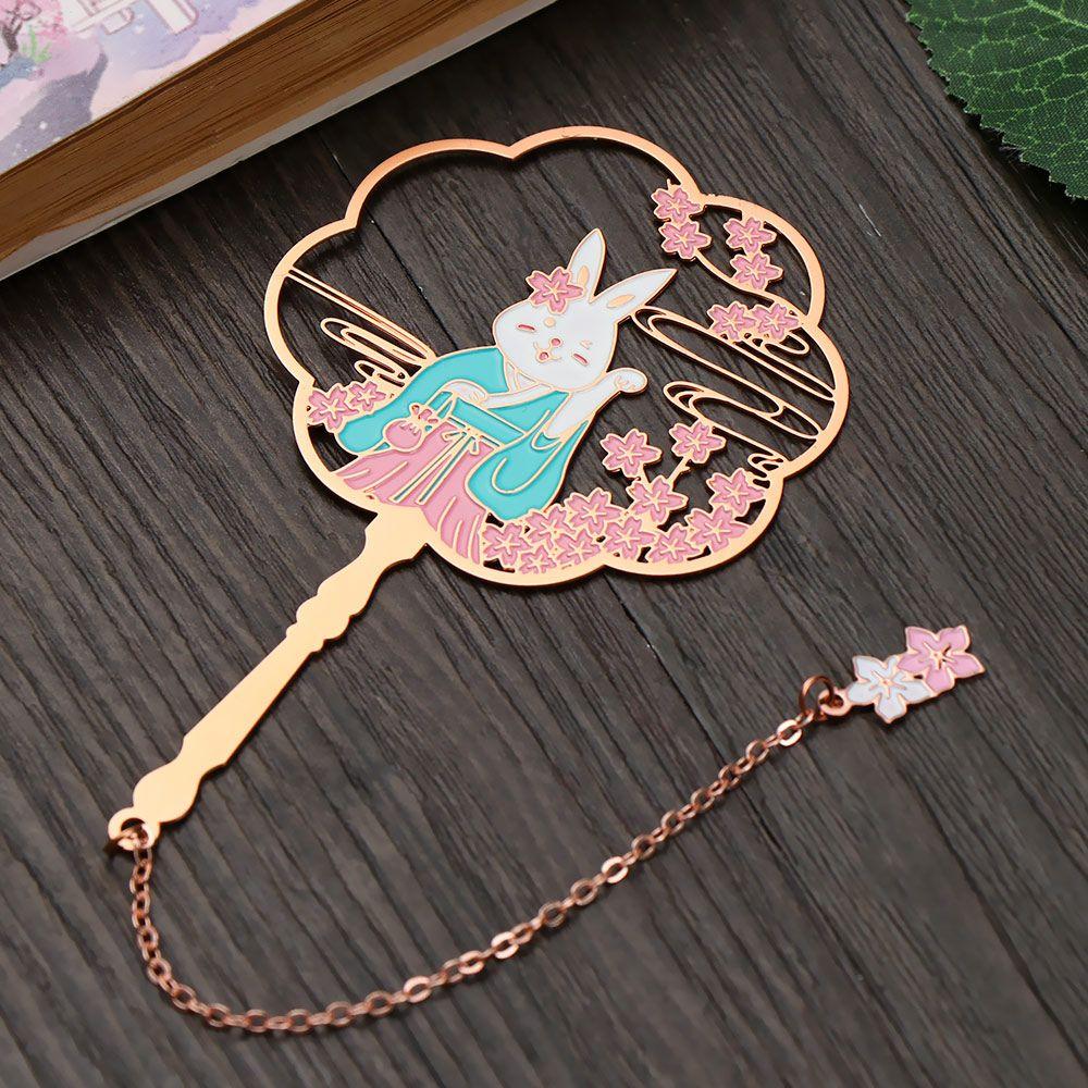Office Supplies Koi Tassel Peacock Metal Book Clip Brass Bookmark Group Fan Shape Pagination Mark