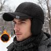 Зимняя утолщенная бейсболка для мужчин с ушками, сохраняющая тепло, снэпбэк, мужская шапка для отца, защита ушей, кепка