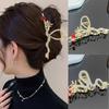 11cm  Golden Dragon Hairpin Hair Claw Women Simple Zodiac Hair Claw Alloy Back of the Head Hairpin Shark Clip Hair Accessories