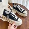 Platform Canvas Shoes Women's 2025 Spring and Summer New Korean Version Small Height Increase Lace-up Low-top Board Shoes Popular White Shoes