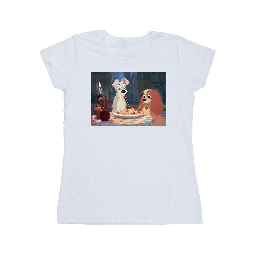 Disney Womens/Ladies Lady And The Tramp Spaghetti Photo Cotton T-Shirt
