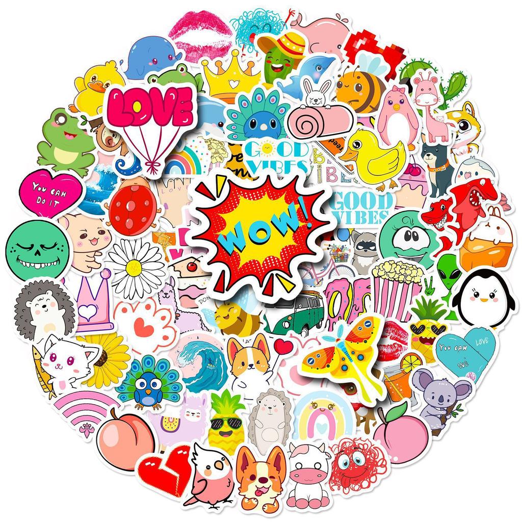 100 Small Size 4cm Small Fresh VSCO Stickers Graffiti Stickers Computer Notebook Refrigerator Water Cup Stickers