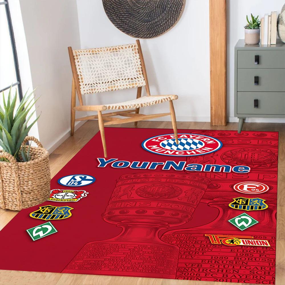 Fc Bayern München 46 Customizable Name Floor Mat Perfect for Balcony Study room Hallway Dining Room Antislip Carpet Anime Office Decor