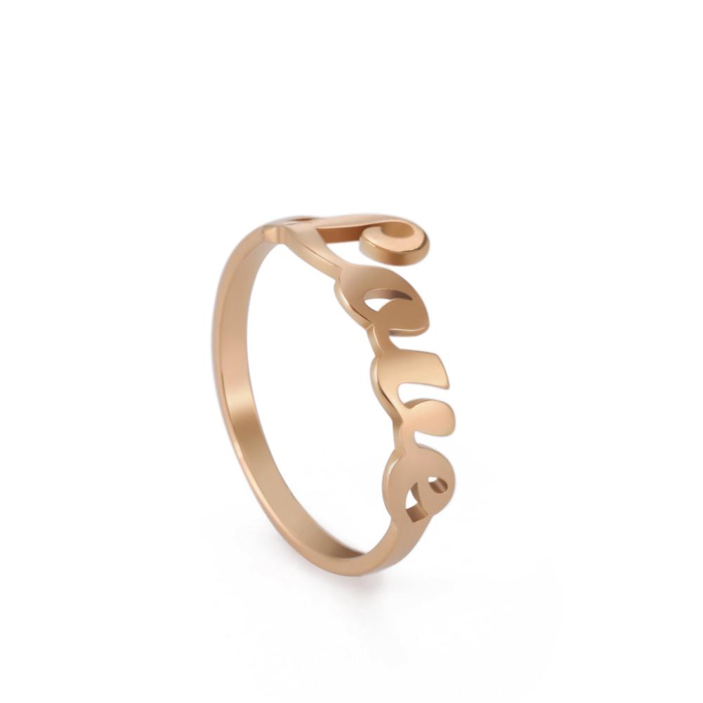 Love Letter Rings for Beloved Stainless Steel Gold Birthday Wedding Women Ring Jewelry Gifts