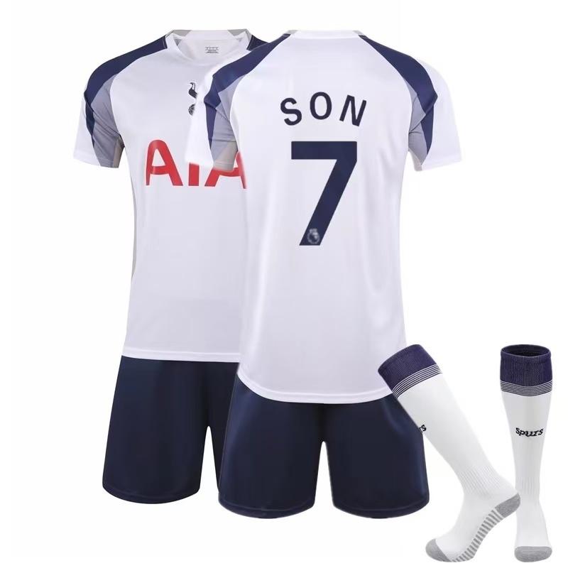 Подростки Дети Взрослые Индивидуальное Имя Футбольные Комплекты 25/26 Тоттенхэм Хотспур Домашний №7 Сон Спортивный Тренировочный Комплект Джерси с Носками