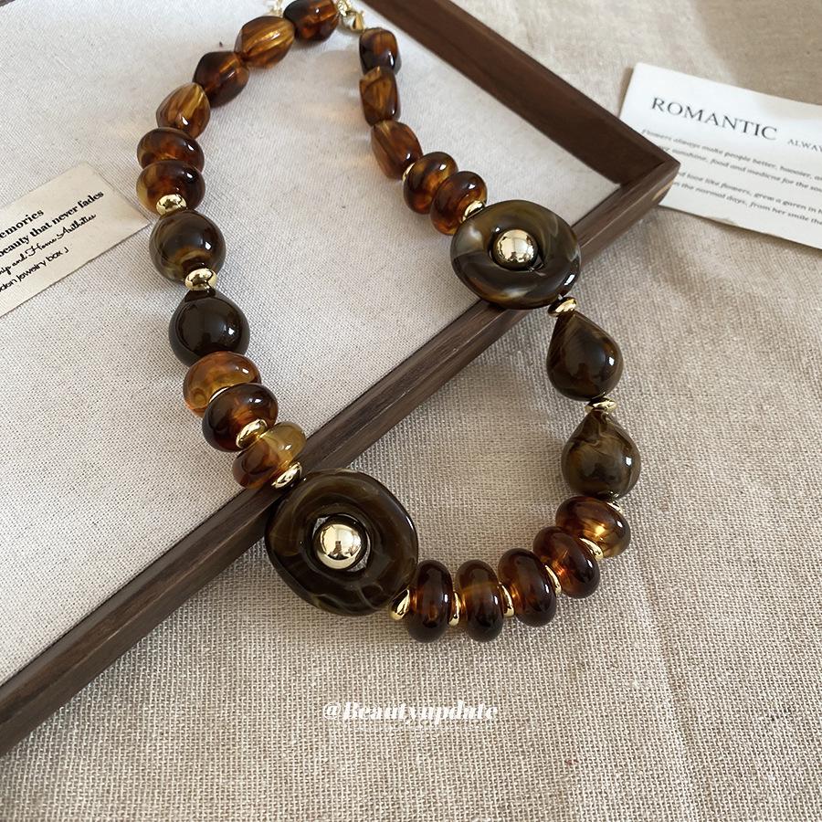 Европейское Ретро Геометрическое Бусины Нержавеющая Сталь Чокер Ожерелье