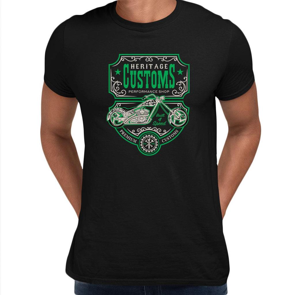 Футболка Biker Heritage для мужчин Мотоцикл Мотоцикл Кафе-рейсер Чоппер Велосипед Унисекс Футболка