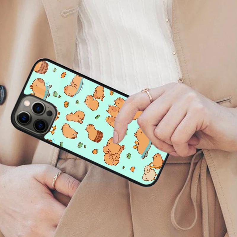 Capybara cute seamless pattern Magnetic Phone Case For APPLE iPhone 17 Air 16 14 13 12 Pro Max 15 Plus Wireless MagSafe Cover