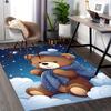 1 шт. Мишка Зимняя Ночь Звездное Небо Коврик для Офисного Кресла Аниме Мультяшный Дизайн, Нескользящий Ковер для Домашнего Декора