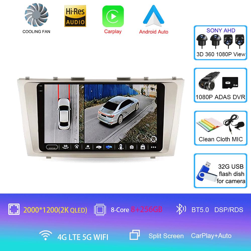 Android 14 Автомобильное радио для Toyota Camry 6 XV 40 50 2006 - 2011 Мультимедийный видеоплеер Навигация стерео GPS Нет 2din 2 din dvd