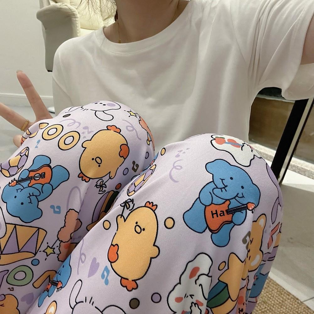 Женские летние пижамные штаны с рисунком: Универсальные варианты широких штанин и шорт