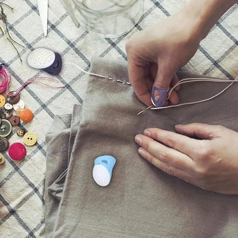 Наперстки для шитья, силиконовые напальчники для шитья, противоскользящий чехол для пальца, защитный рукав с выемкой, инструменты для шитья крестиком своими руками