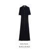 Kaslead New Arrival Women's Clothing Fashion Style Fashion Decorated Row Button Knitting Midi Skirt Dress 9598152