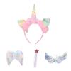 Children Feather Wing Party Costume Unicorn Headdress Fairy Wand Photostudio Props Girls Lovely Headband Cosplay Wings