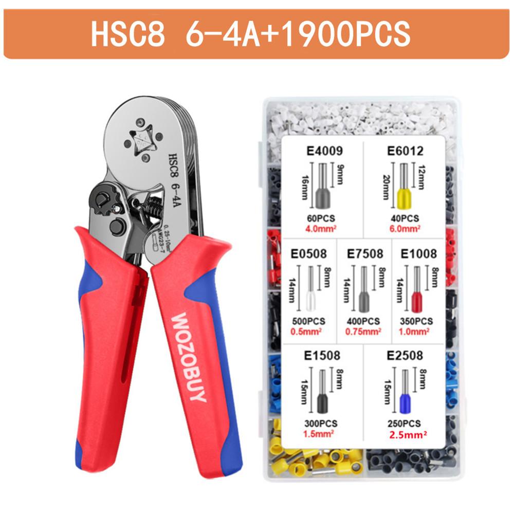 Ferrule Crimping Tool Kit, Self-adjustable Ratchet Wire Crimping Tool Crimper Plier Set,for Connectors Wire End Ferrules