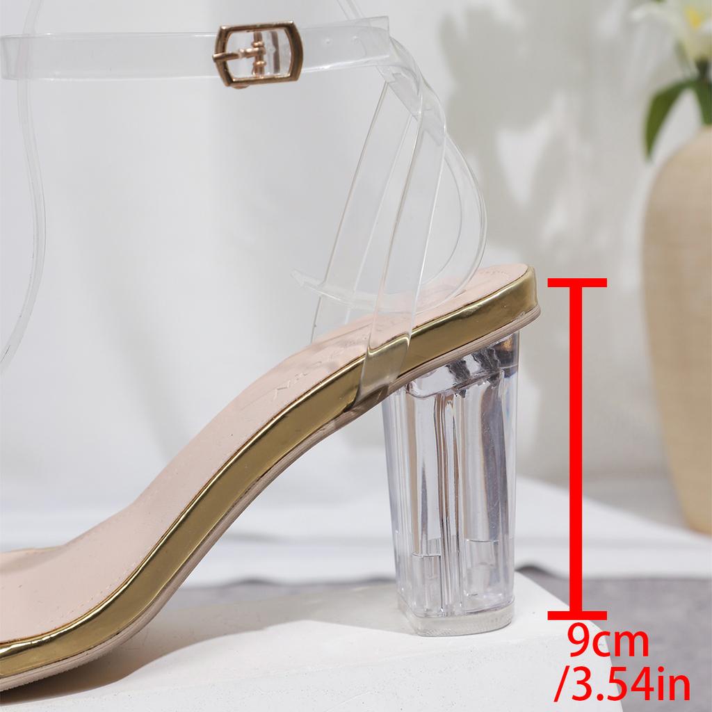 Модные летние прозрачные босоножки на каблуке для вечеринок для женщин с прозрачным ремешком на щиколотке, туфли на высоком каблуке, женские, больших размеров, модные, Sandalias Mujer 2025