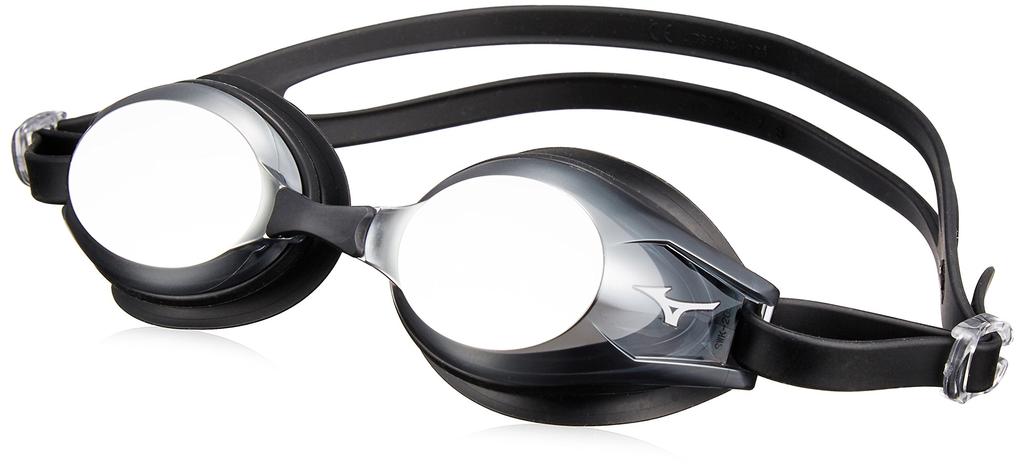 Mizuno Swim Cushion Smoke X Silver Mirror Goggles, Type, N3JE601109,