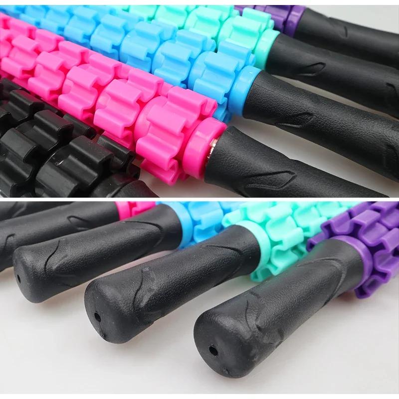 9-Wheel Anti Cellulite Massager Stick Trigger Point Stick Body Foot Face Leg Slimming Massage Yoga Gym Muscle Roller Sticks