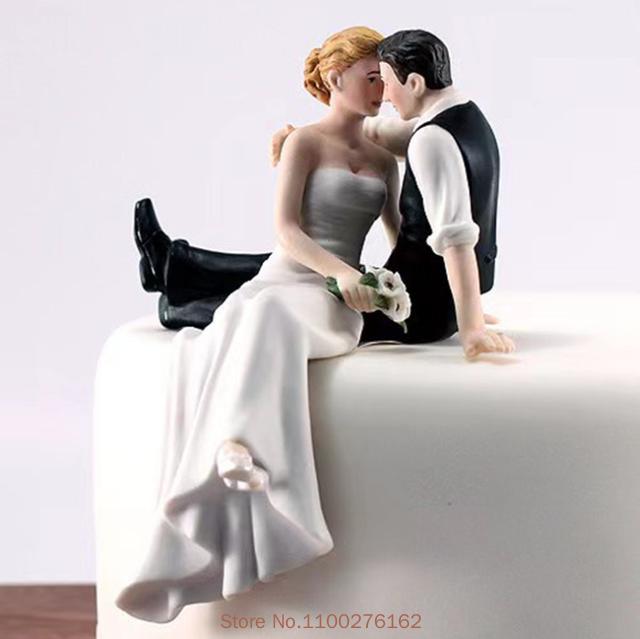 Свадебные Романтичные Фигурки Жениха и Невесты Пара Фигурка Брак Забавные Фигурки для Торта Куклы для Свадебного Украшения Капкейков Новые