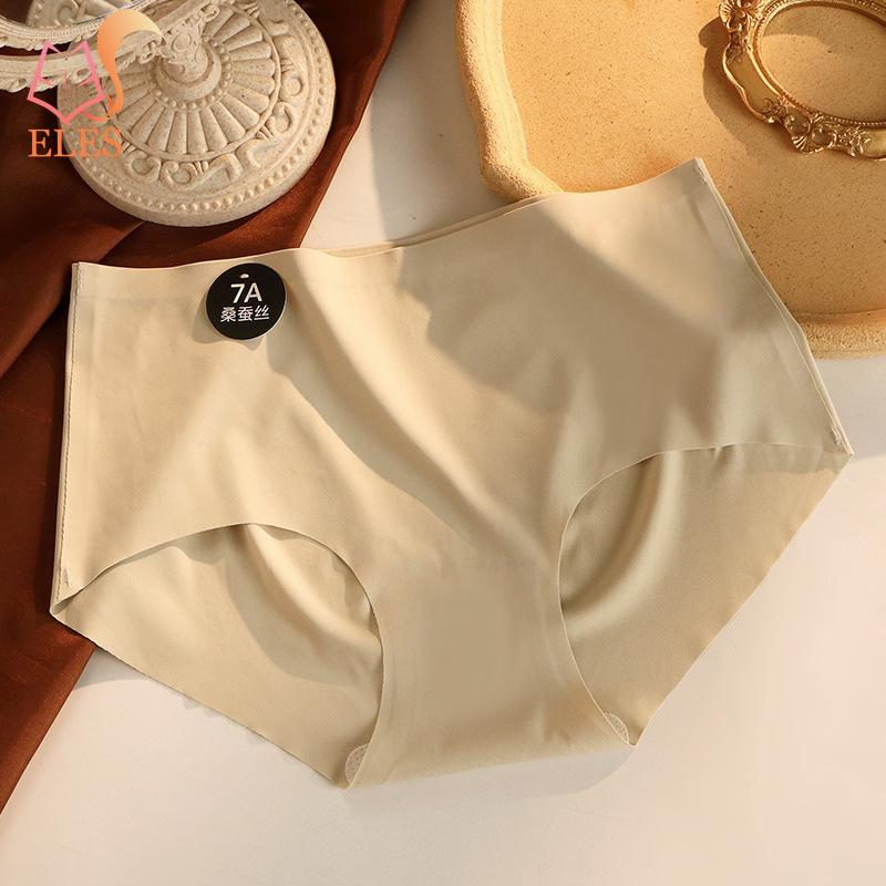 Women's Ice Silk Underwear Panties Women Summer Solid Color Large Size Briefs Breathable Seamless Underpants Knickers