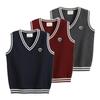 V-neck Contrast Wool Vest Boys Knitted Vest Sweater Girls School Uniform Kindergarten Uniform