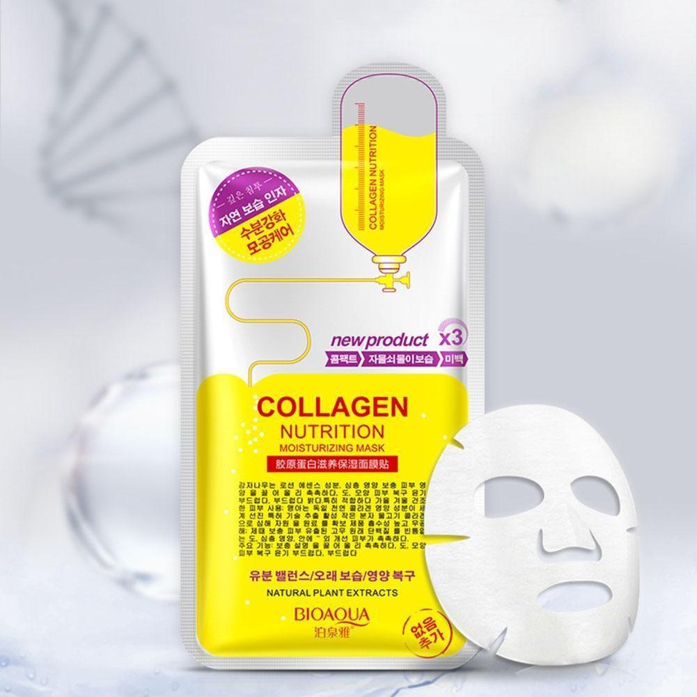 Коллагеновая увлажняющая, подтягивающая и укрепляющая маска для лица против морщин и старения кожи