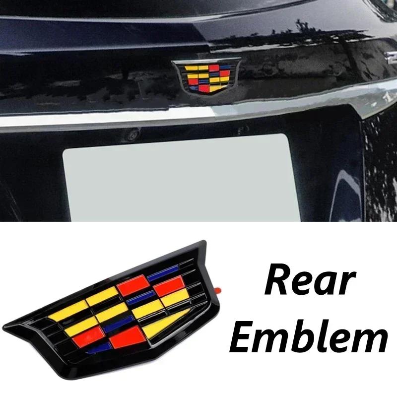ABS Car Front Grille Logo Emblem Cover for Cadillac CT4 CT5 CT6 XT5 XT6 Auto Rear Trunk Badge Sticker Replacement Accessories
