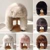 Плюшевая шапка Lei Feng, однотонная женская зимняя шапка, термошапка из искусственного меха лисы с длинной защитой ушей