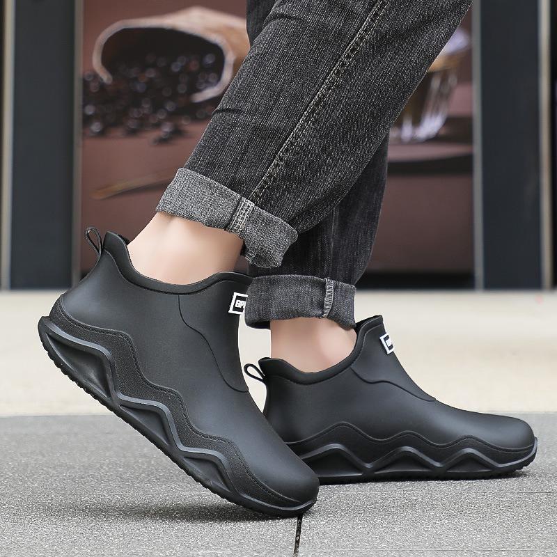 Дождевая обувь модные резиновые сапоги парные сочетающиеся по цвету водонепроницаемые ботинки для кемпинга приключений обувь для ходьбы по воде тренд мужские и женские резиновые сапоги