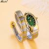 MISSFOX Women Snake Watch Bracelet Stainless Steel Fashion Gold Ladies Watches Clock Luxury Ladies Wristwatches Waterproof Watches