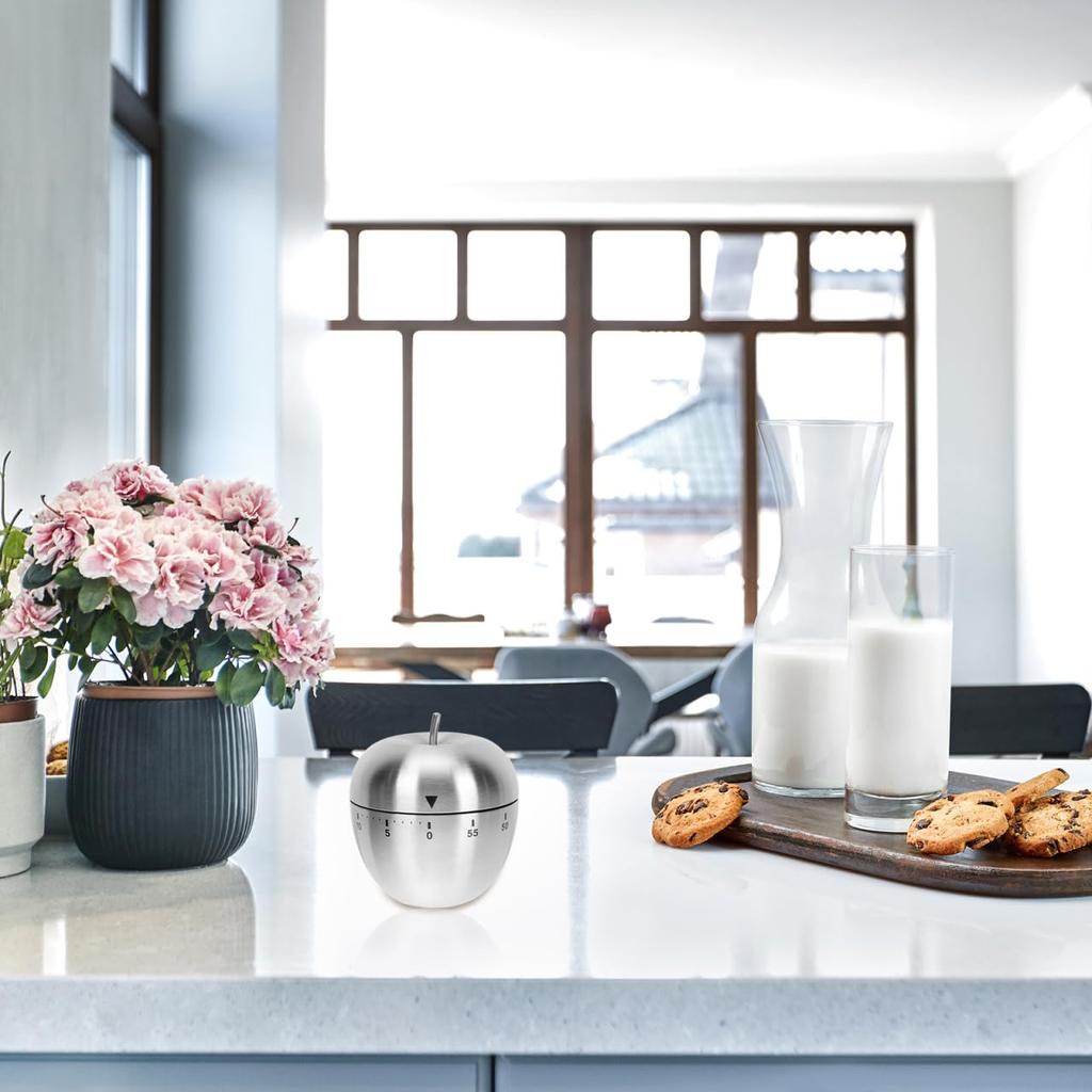 Ciieeo Metal Apple-Shaped Kitchen Timer, Mechanical Cooking Timer, Portable and Battery-Free, Ideal for Cooking Time Management