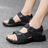 Summer Men Sandals PU Leather Lightweight Open Toe Flat Mens Casual Shoes Outdoor Walking Sandals for Men Beach Shoes