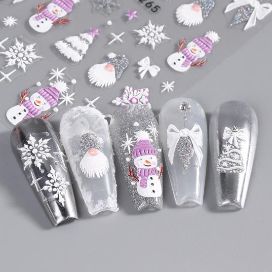 1 Sheet Christmas Pattern Art Snowflake Sticker Fine Workmanship Nail Bow Nail Art Decoration