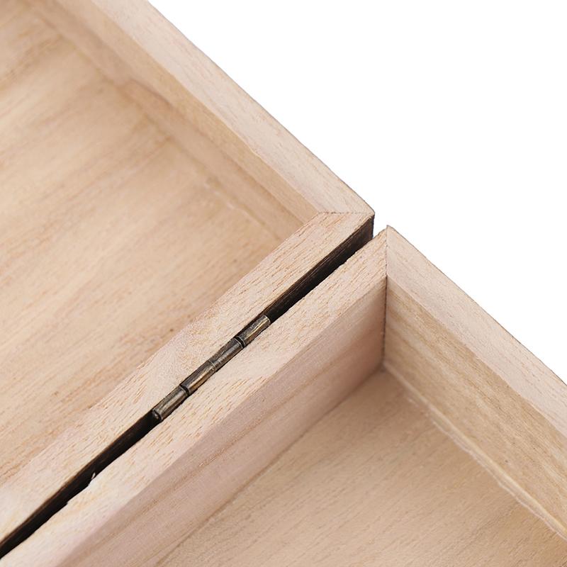 Retro Jewelry Box Desktop Natural Wood Clamshell Storage Decoration Wooden