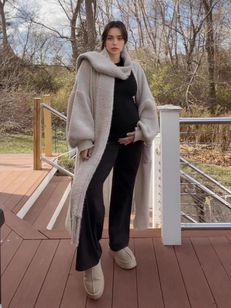 7061 Европейские поддерживающие брюки для беременных: Повседневные широкие брюки не стесняющие движений для весны и осени