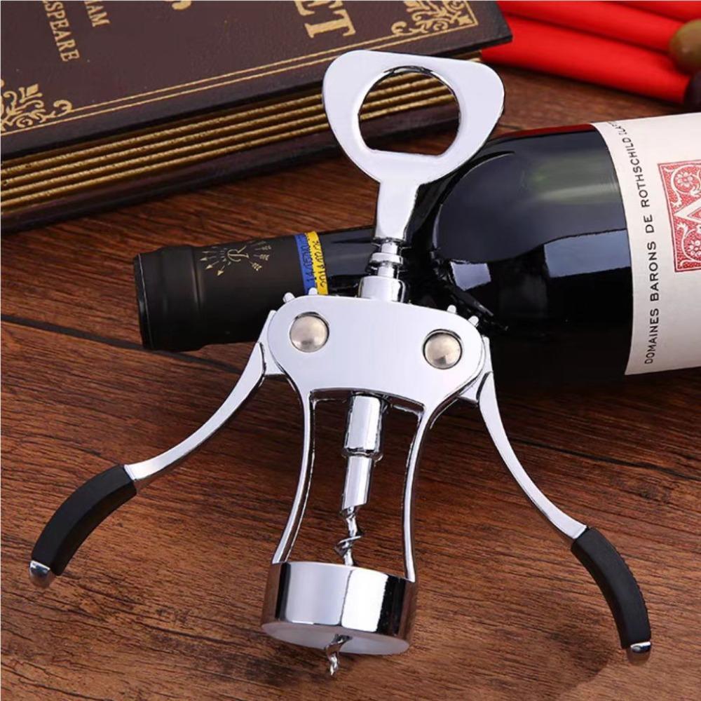 Stainless Steel Wine Corkscrew Spring Loaded Wine Bottles Cork Remover Bottles Opener Bars