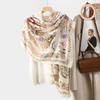 Pastoral High Sense Women's Printed Cotton and Linen Long Towel Fashion Autumn and Winter Warm Scarf Yarn Sunscreen Yarn