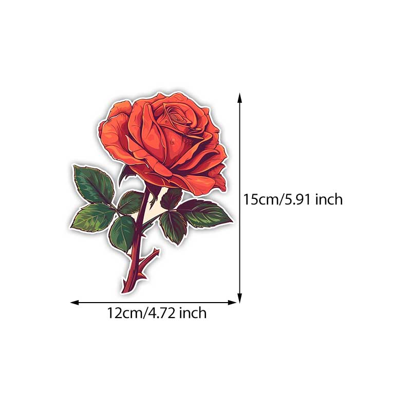 Car Sticker Red Rose Sticker Waterproof Vinyl Decal on Bumper Rear Window Laptop Self-adhesive Decal For Car Accessories Y04
