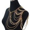 Layered Tassels Costume Armband Gold Body Chain Vintage Necklace Shoulder Chain  Ladies