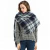 Plaid Scarf, Large Square Scarf, Women's Autumn and Winter Warm Acrylic Shawl