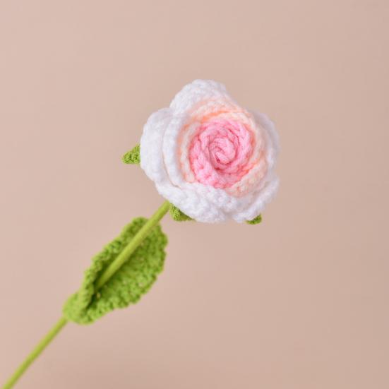 Имитация цветов Ручная работа Ароматизированный Вязаный Крючком Искусственный Цветок со Стальной Проволокой
