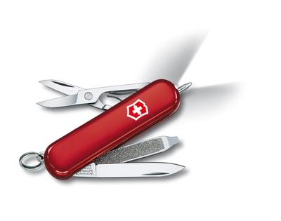 Шариковая ручка Signature Light Red Knife для предотвращения стихийных бедствий со светодиодной подсветкой Swiss Made с 7 функциями Multi-Tool [] 0.6226.WL