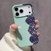 Роскошный синий кружевной чехол для телефона для iPhone 17 16 16E 15 14 13 12 11 Pro Max iPhone 15 Plus 13 Матовый чехол Funda