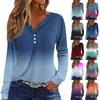 Women's T Shirt Tee Button Long Sleeve Daily Weekend Fashion Basic V- Neck Regular Top