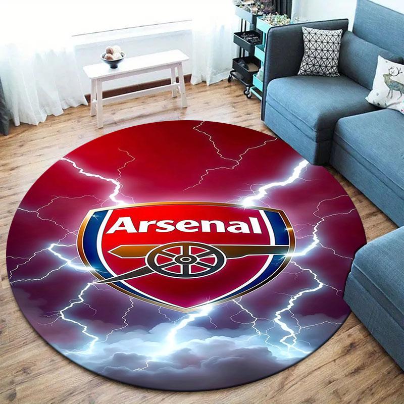 Arsenal F Round Area Rug,Carpet Rug for Living Room Bedroom Sofa Playroom Decor,Non-slip Floor Mat