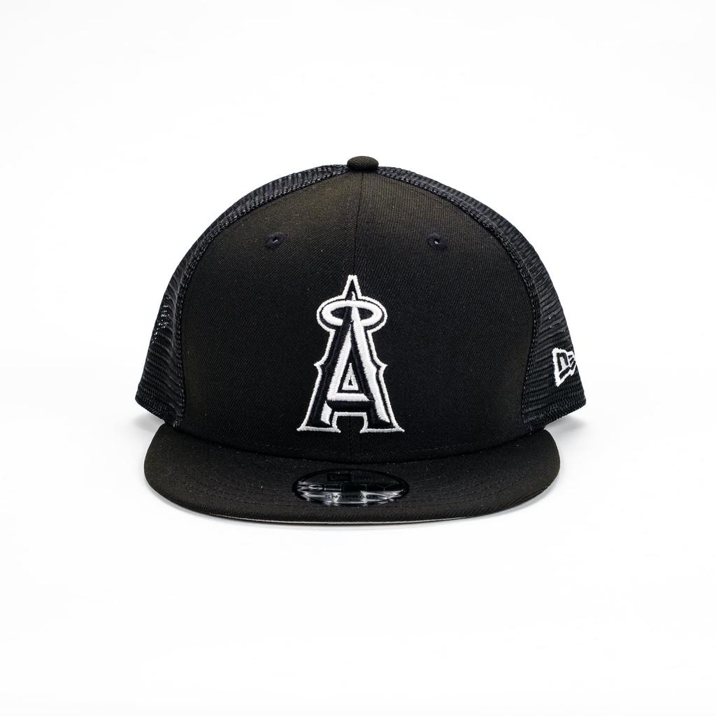 New Era Mesh Cap Snapback 9FIFTY BLACK & WHITE MLB Anaheim Angels