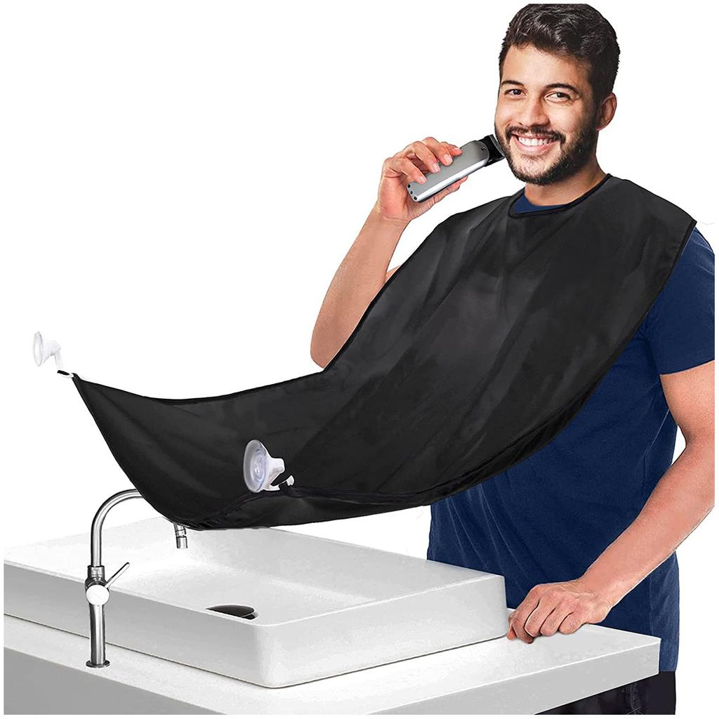 Waterproof Beard Apron for Men,Shaving Cloth with Suction Cup,Hair Catcher & Trimmer Holder,Unisex Grooming & Kitchen Care Gift