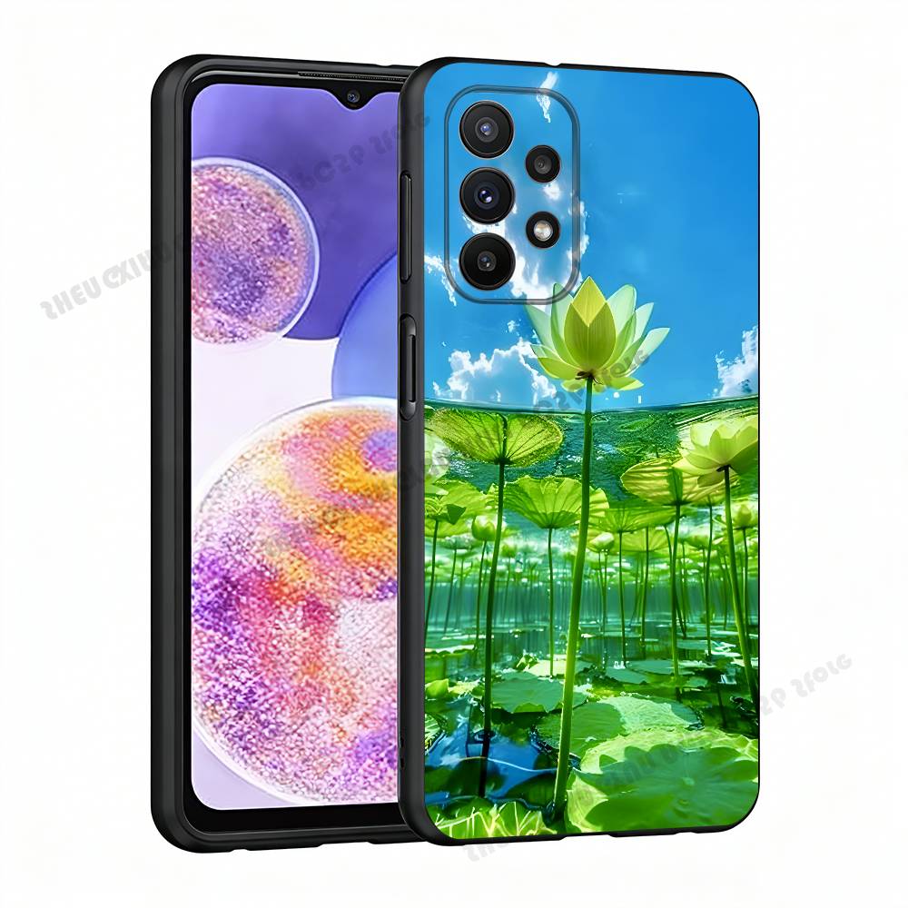 Lotus Flower Silicone Protect Case For Samsung A21 31 51 53 20 22 30 32 42 50 70 Cover